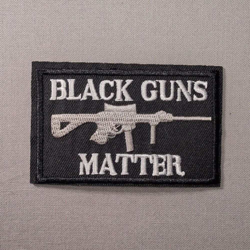 Black Guns Matter Funny Iron On Patch